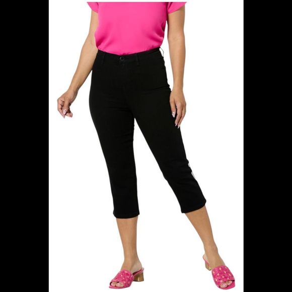 DG2 Women's Effortless Stretch Denim Tri-Fit Capri Black - Regular - Picture 1 of 1